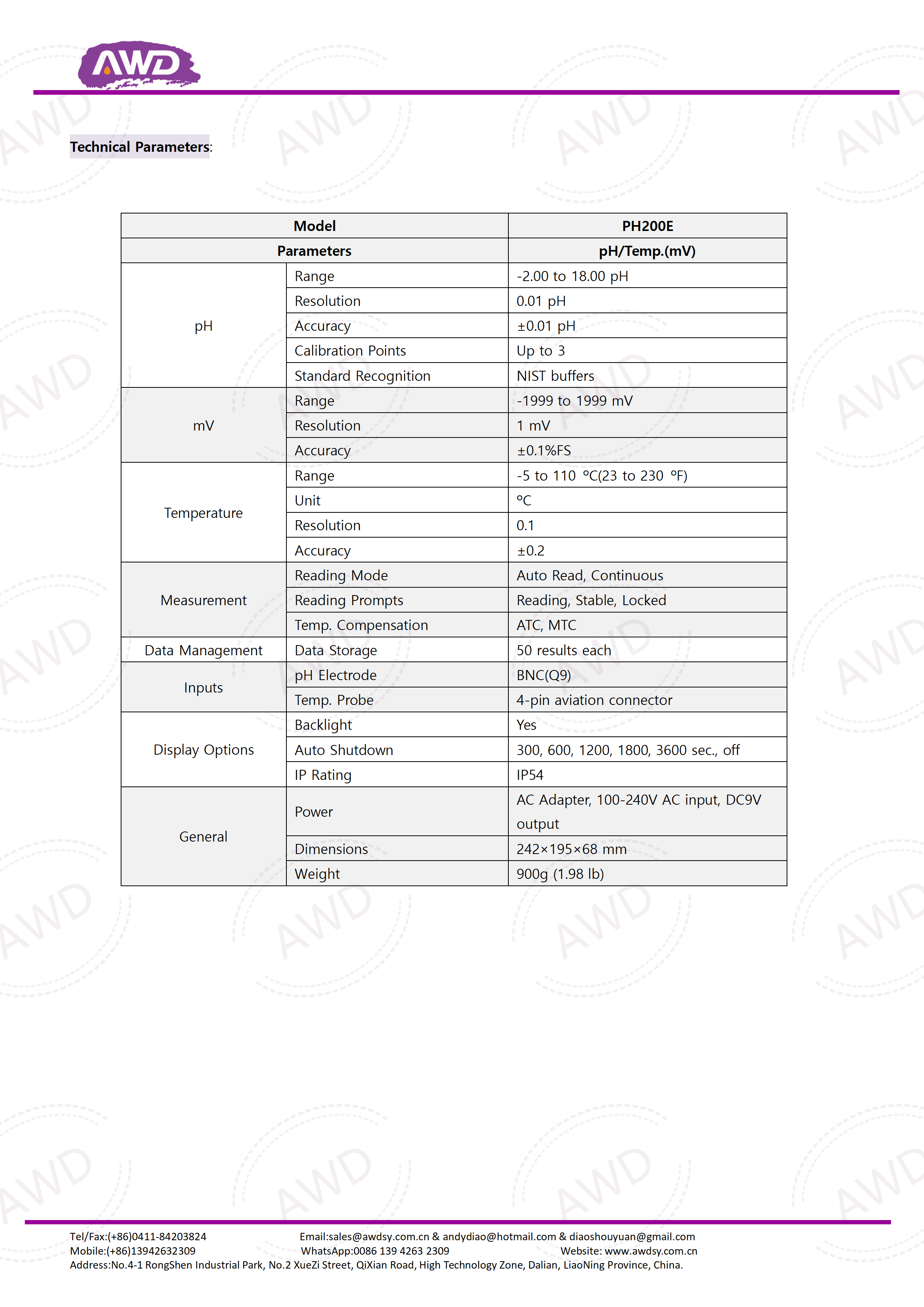 PH200E Benchtop pH Meter