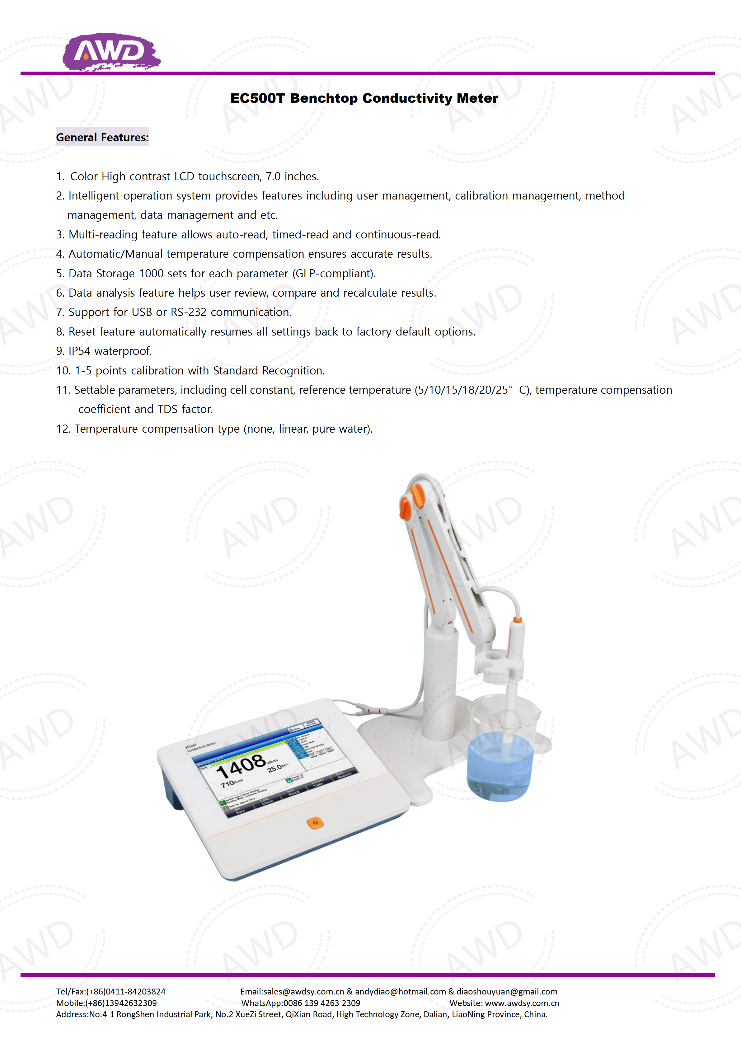 EC500T Benchtop Conductivity Meter