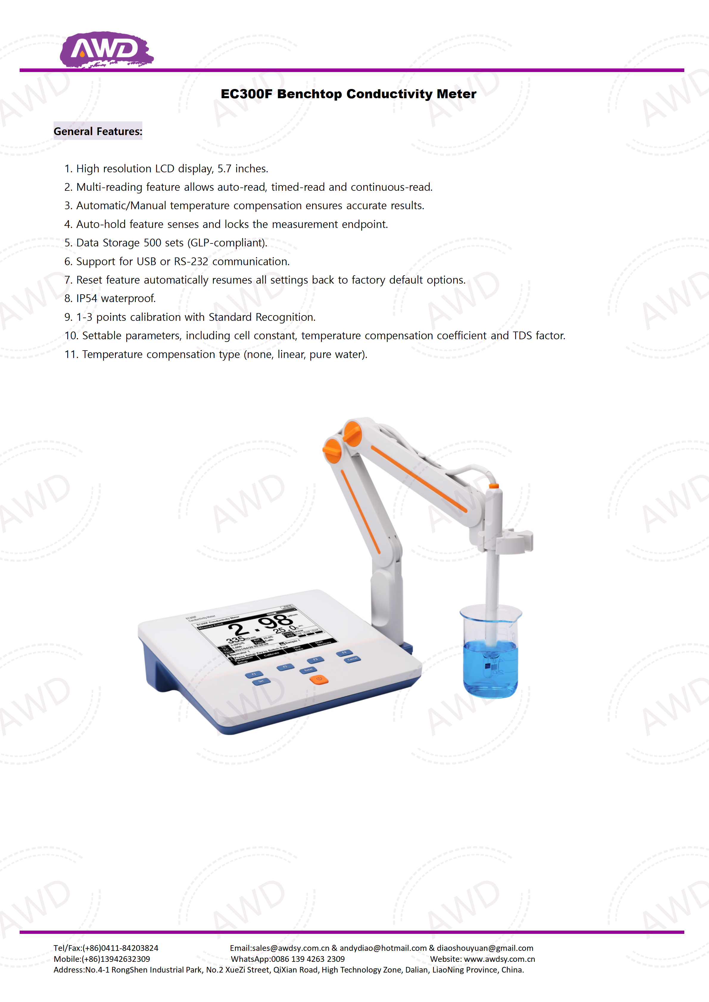 EC300F Benchtop Conductivity Meter