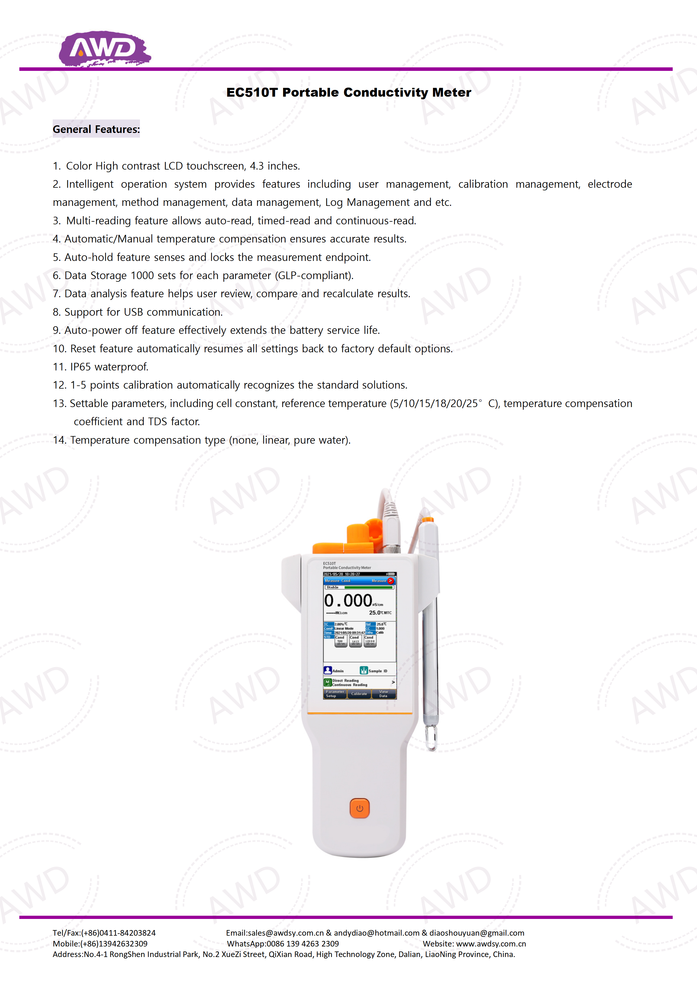 EC510T Portable Conductivity Meter