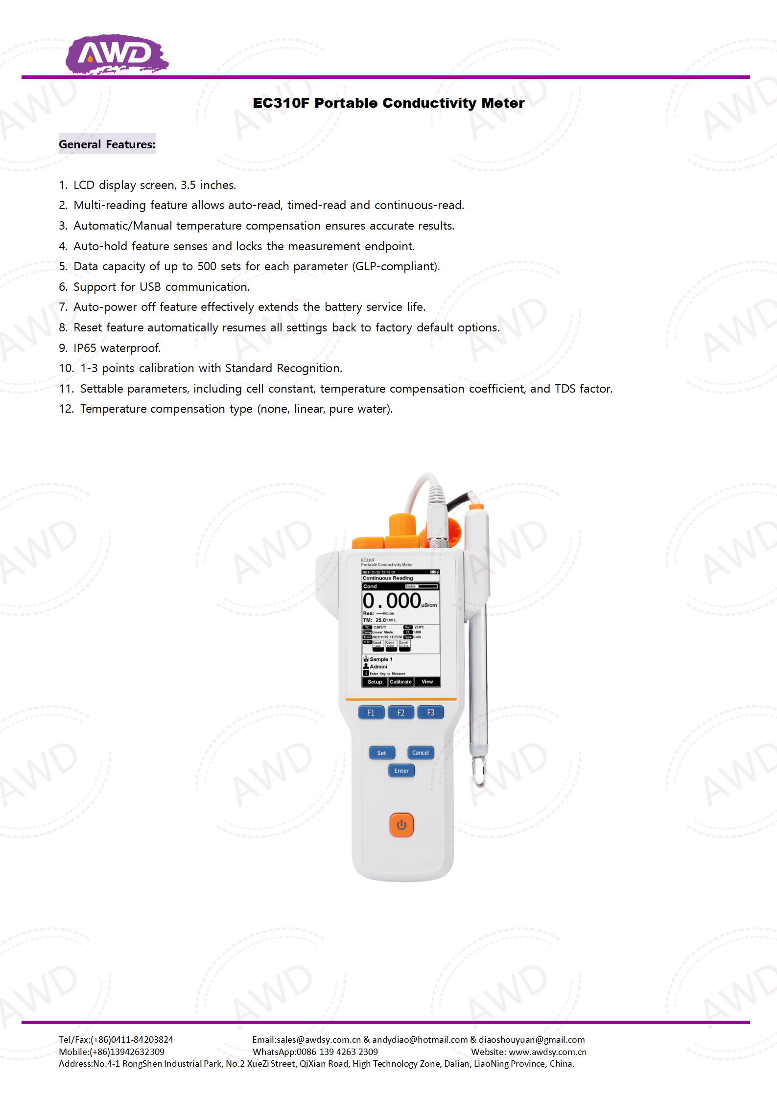EC310F Portable Conductivity Meter