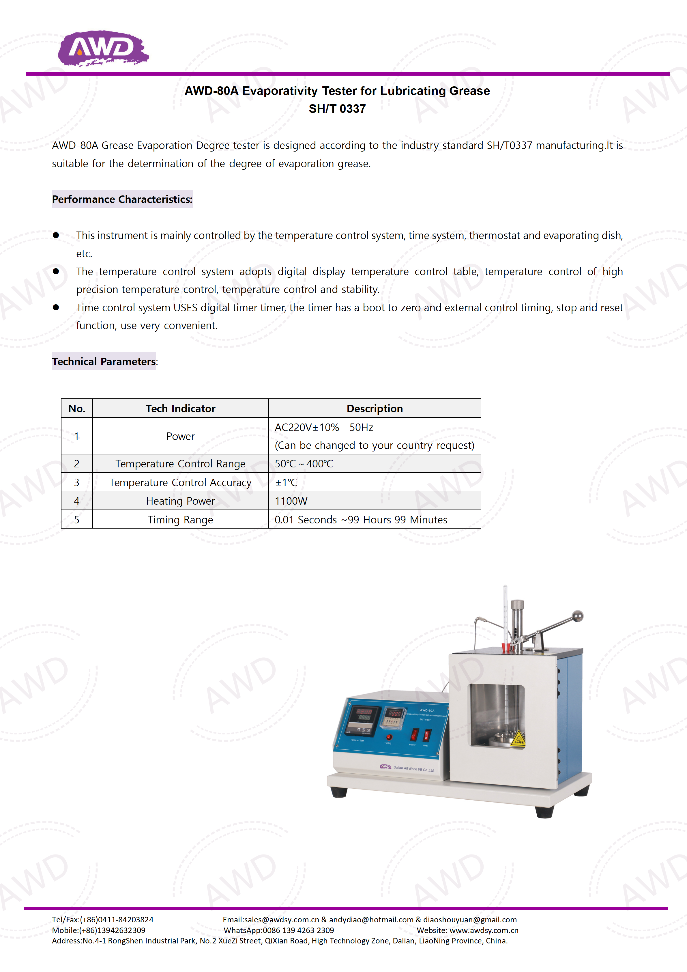 AWD-80A Evaporativity Tester for Lubricating Grease  SH/T 0337