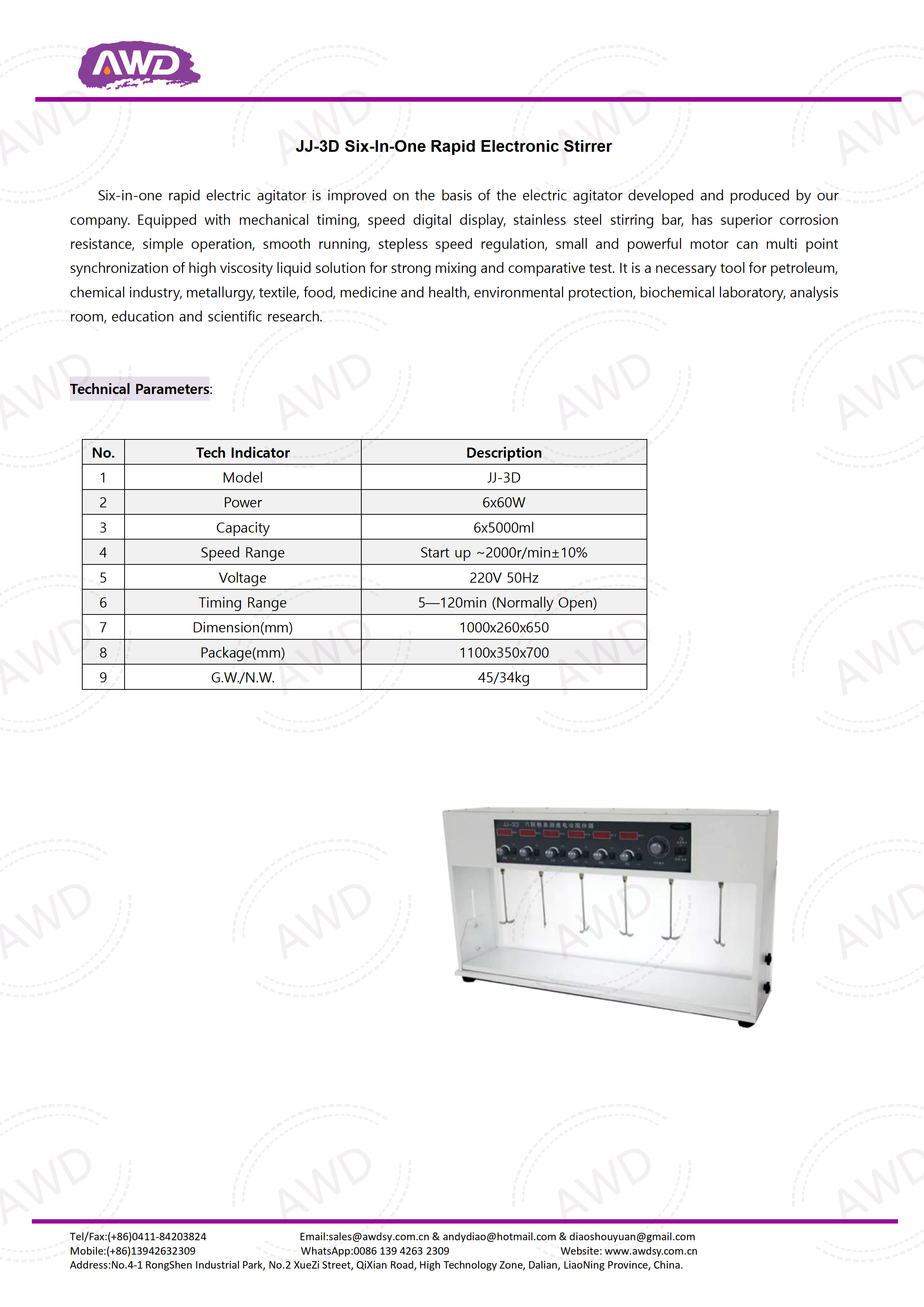 JJ-3D Six-In-One Rapid Electronic Stirrer 