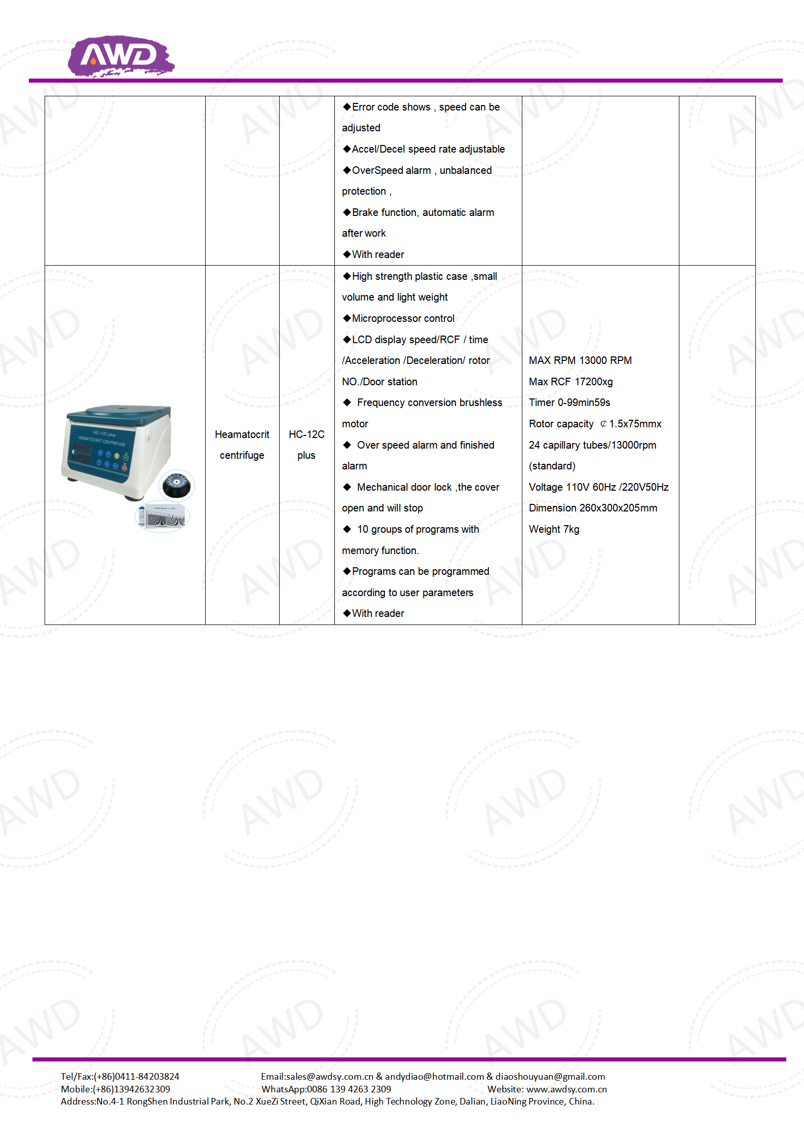 HC-12 Series Heamatocrit Centrifuge
