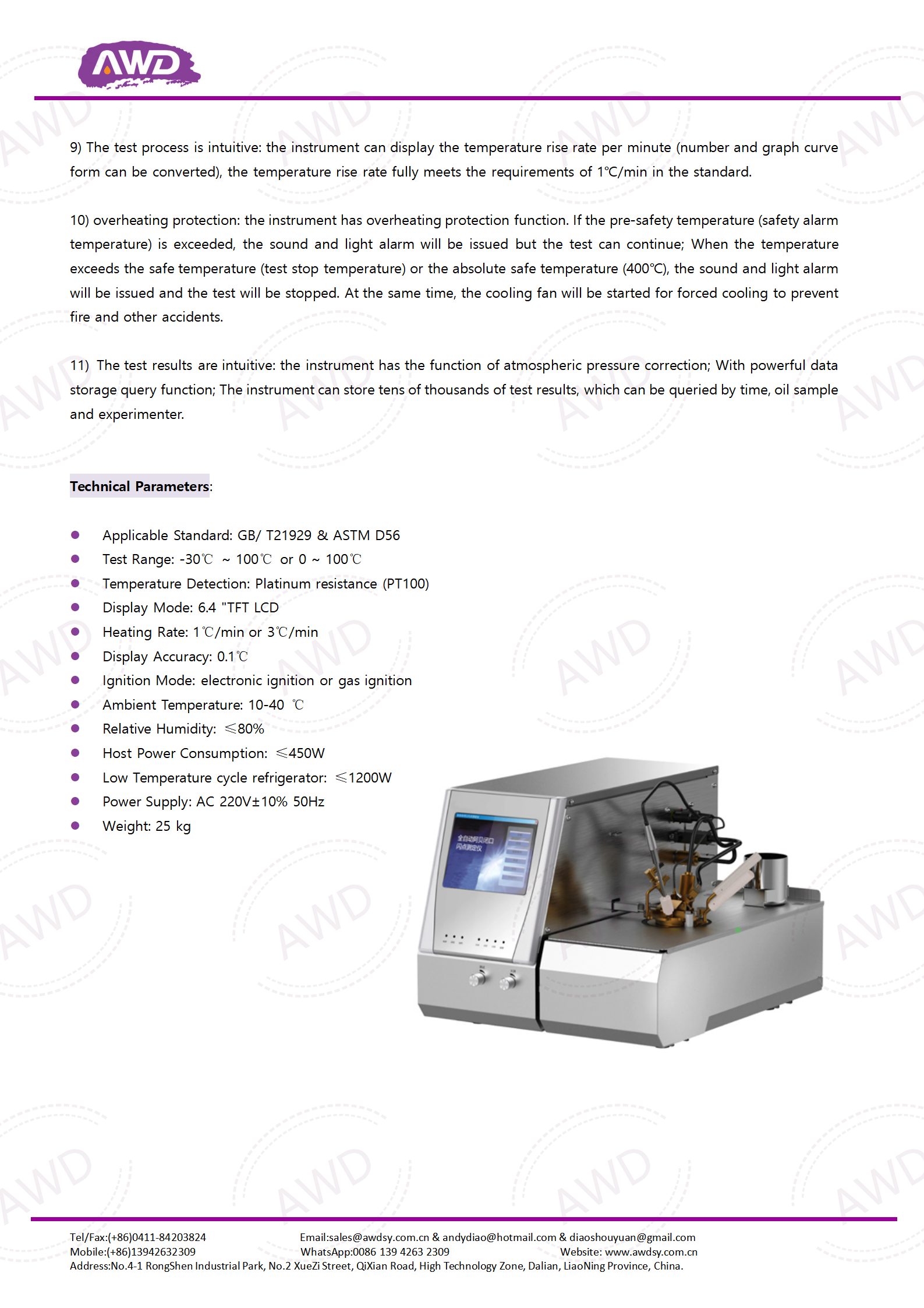 AWD-EFP510 Automatic Tag Closed Flash Point Tester ASTM D56