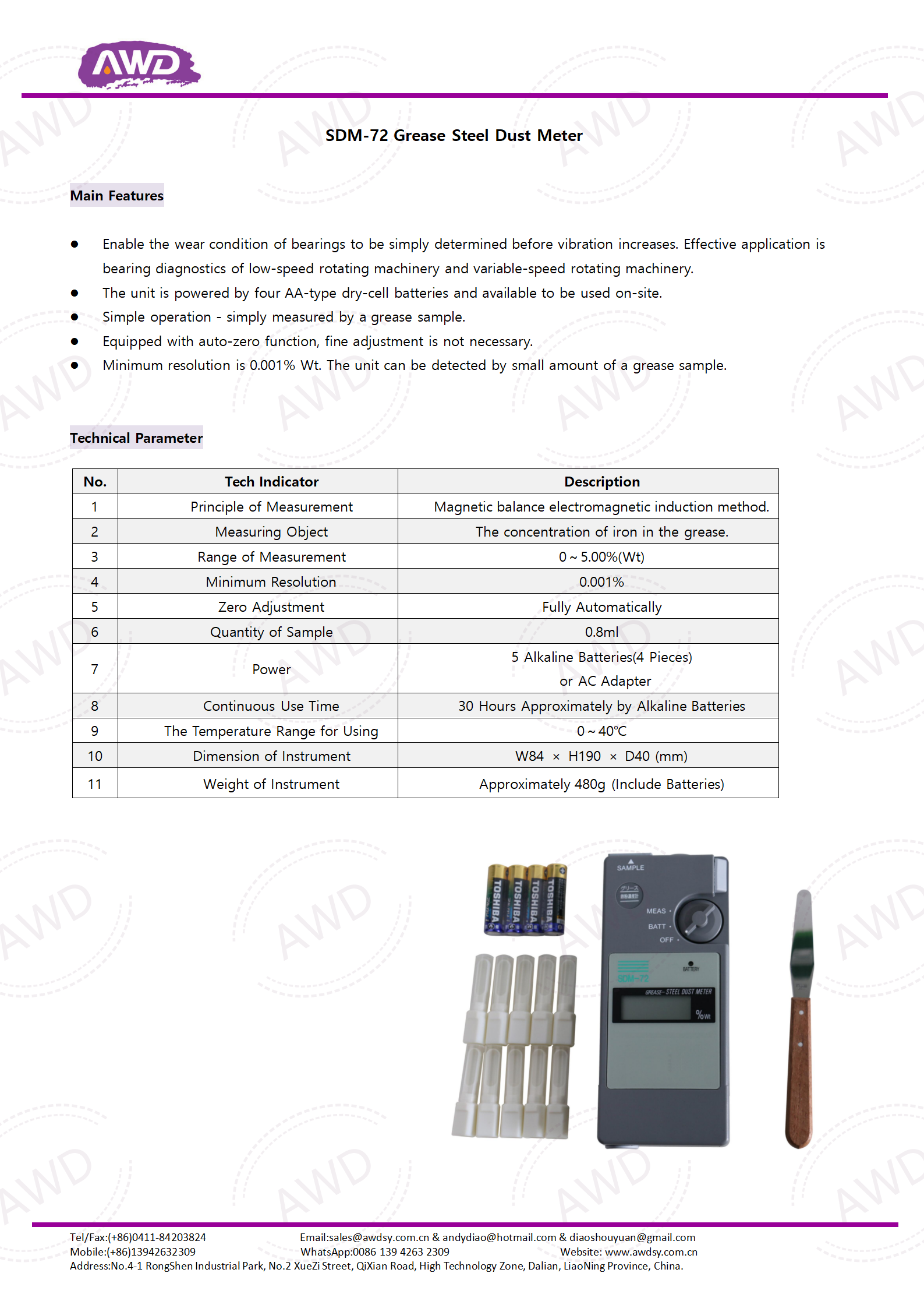 SDM-72 Grease Steel Dust Meter