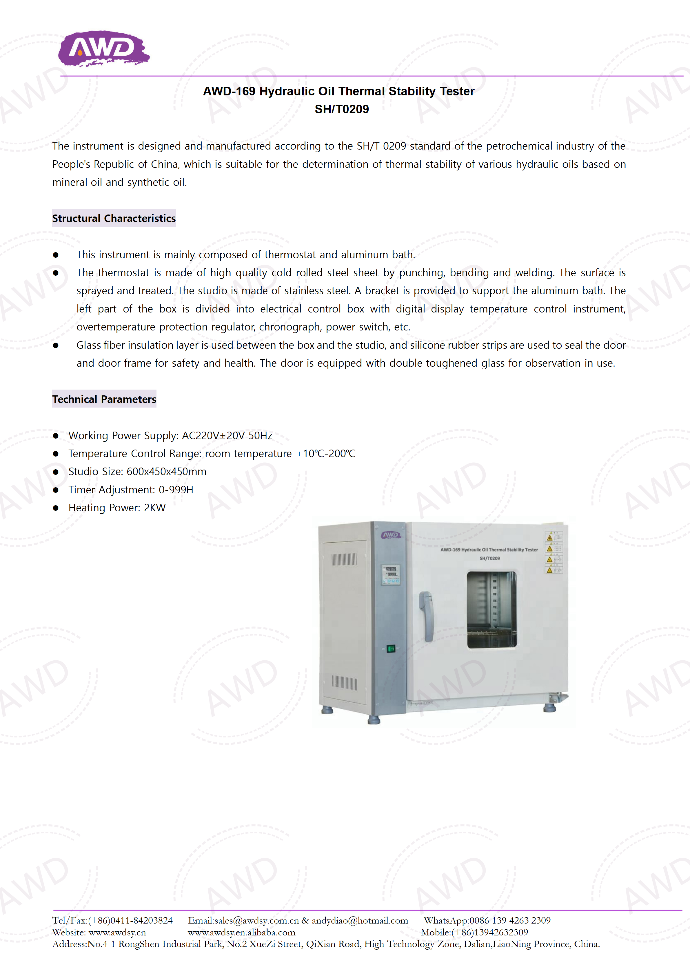 AWD-169 Hydraulic Oil Thermal Stability Tester SH/T0209
