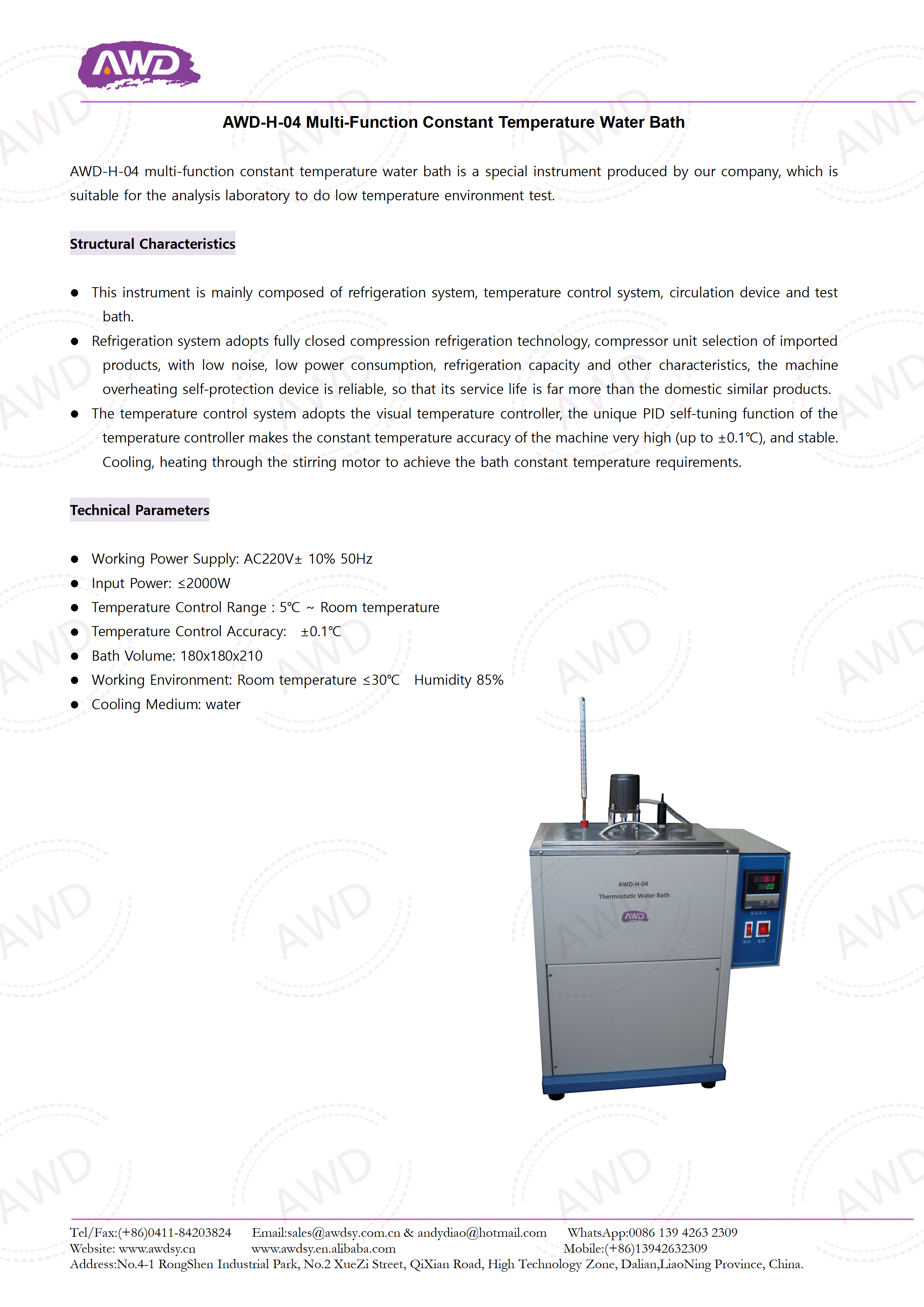 AWD-H-04 Thermostatic Water Bath