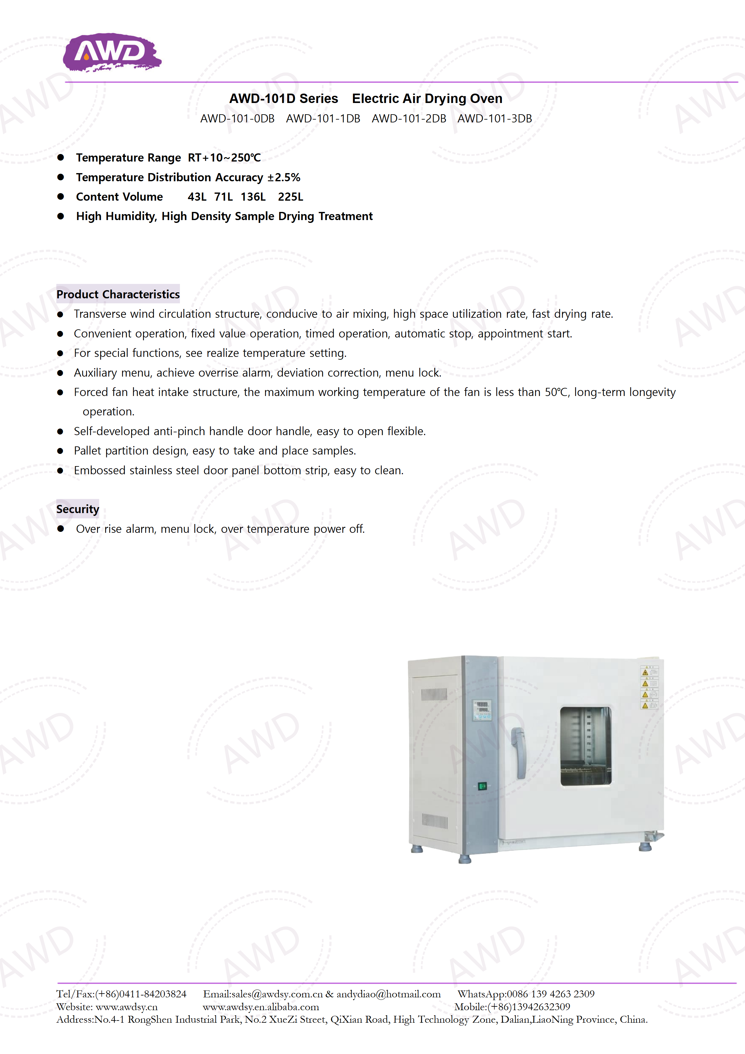 AWD-101D Series Electric Air Drying Oven