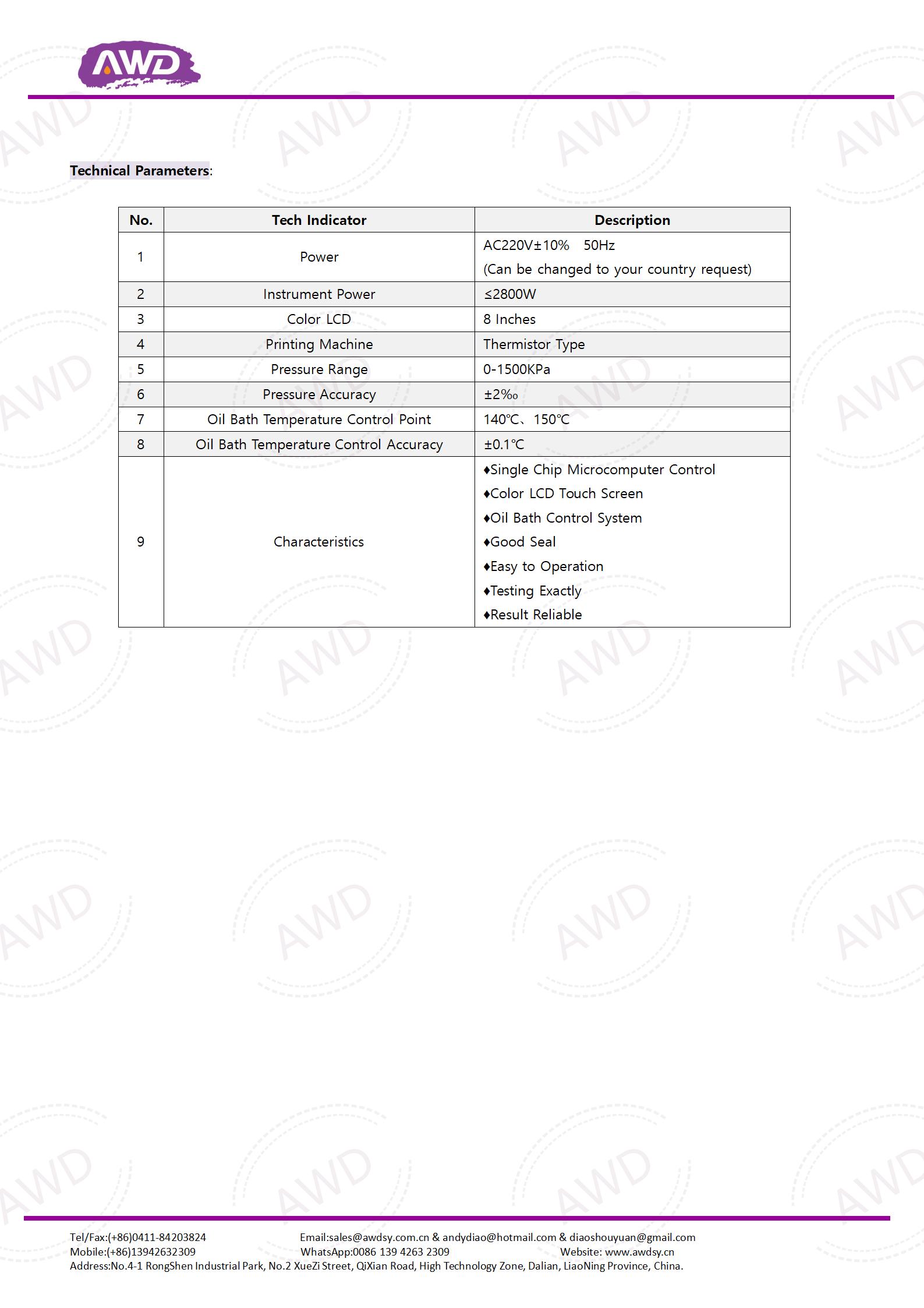 AWD-28-2 Oxidation Stability Tester for Lubricant Oils (Rotary Oxygen Bomb Method) ASTM D2272