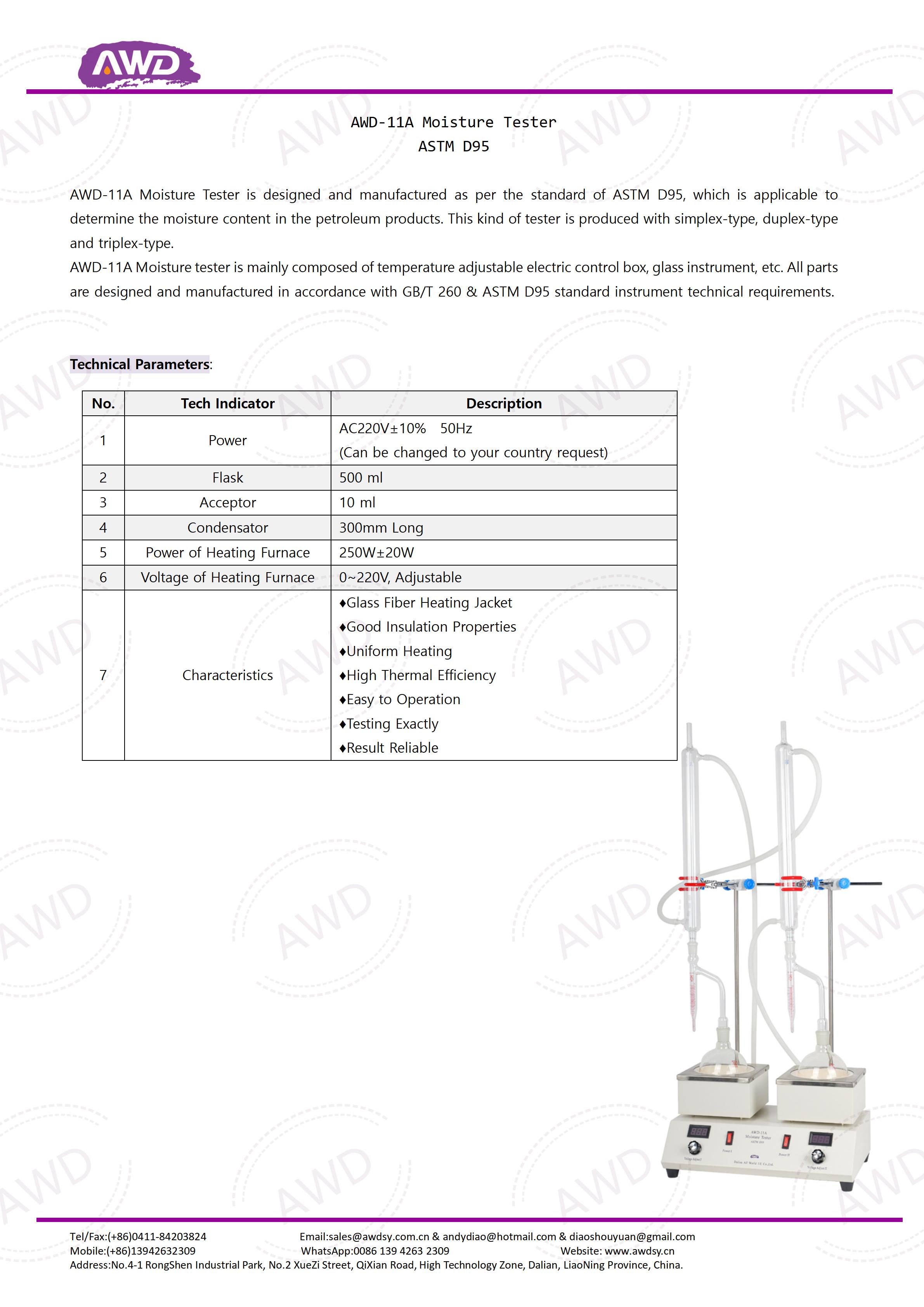AWD-11A Moisture Tester ASTM D95