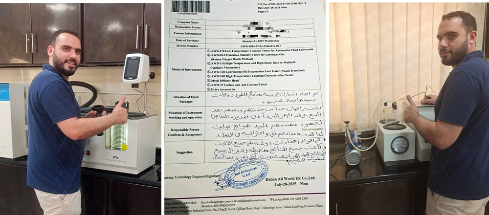 AWD Lubricating Oil Analysis Equipment Delivered to Dubai Lab, Follow-Up Cooperation Signed